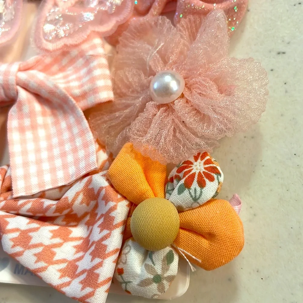 🎉2xHP🎉NWT Yeepsys Pink Fashion Hair Bows Set of 8